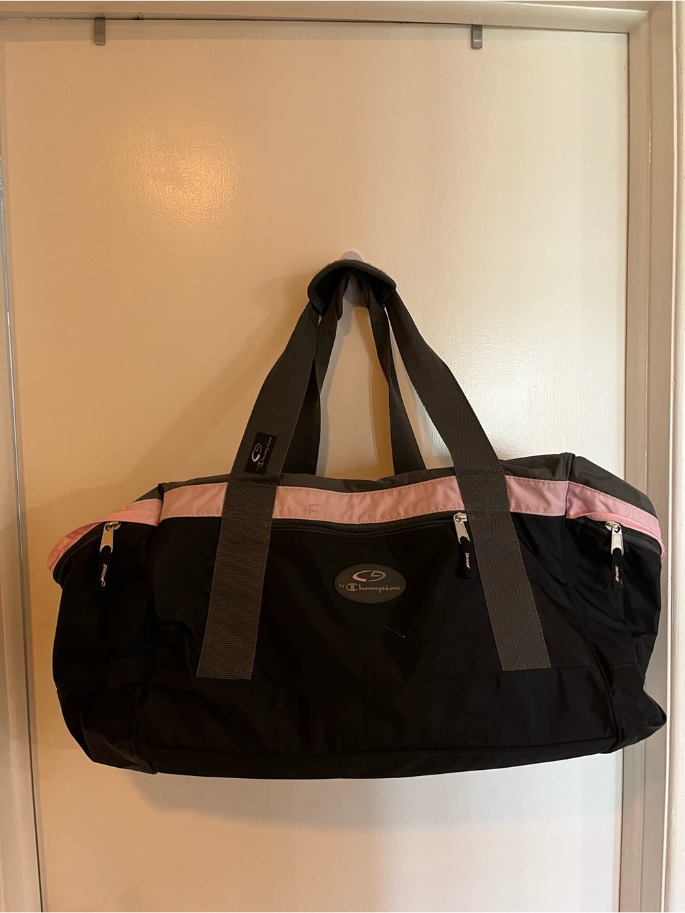 Champion Black and Pink Travel Duffel Bag